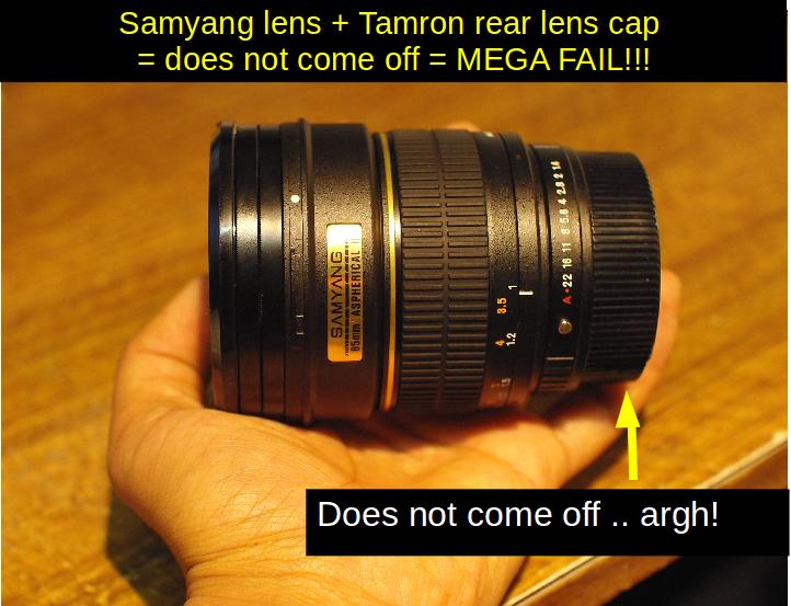 Samyang 85mm F1.4 with Tamron rear lens cap